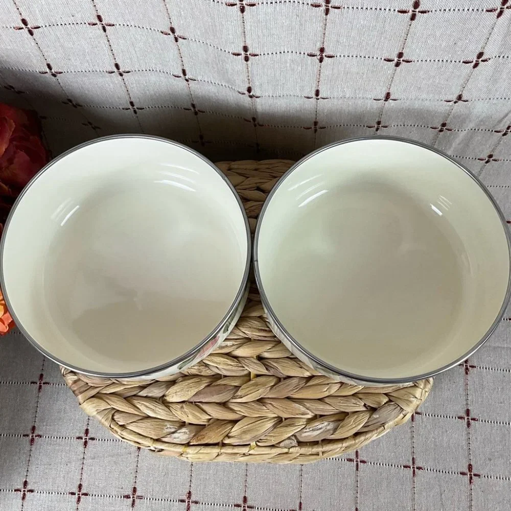 Pfaltzgraff Garden Party (Garden Impressions) Set of 4 Enamel Mixing Bowl Flat